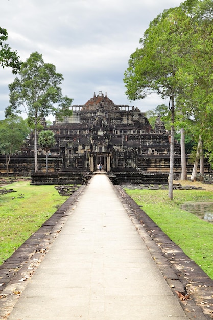 Ancient ruins of king's palace Baphuon at the Angkor Cambodia