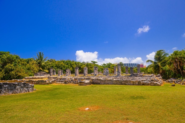 Ancient ruins of Maya in El Rey Archaeological Zone near Cancun Yukatan Mexico