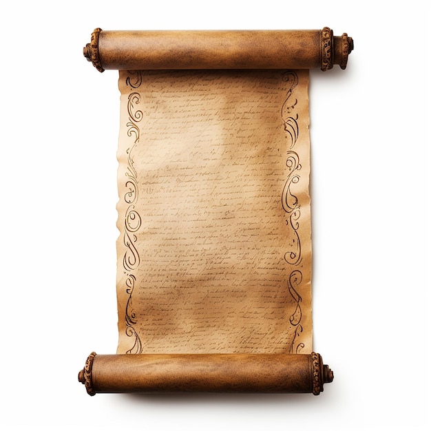 Ancient Scroll on Clean Canvas