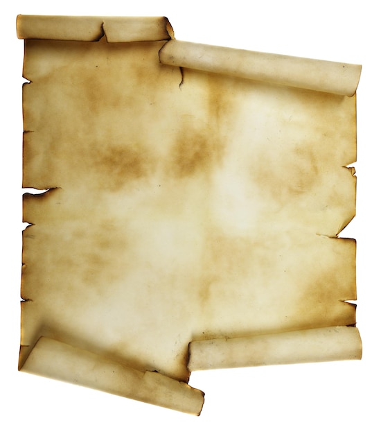 Ancient scroll isolated over a white background