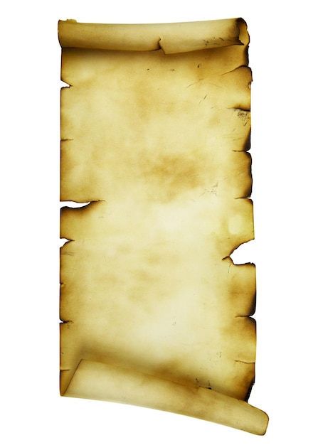 Photo ancient scroll isolated over a white background