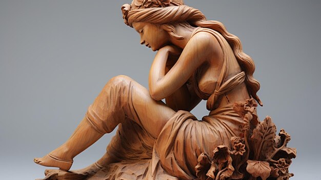 Foto scultura antica statua statuina in argilla decorazione in terracotta