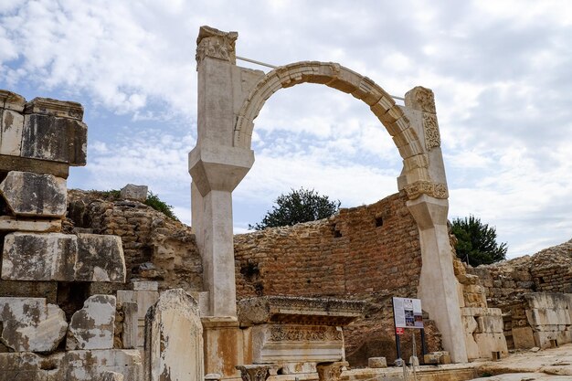 Ancient statue in the city of Ephesus Turkey