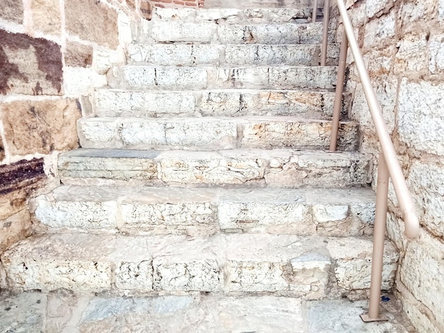 An ancient stone staircase of stons