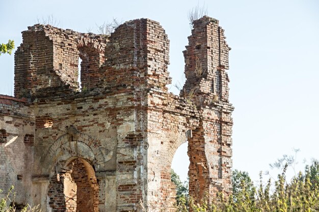 Ancient structure from an old red brick