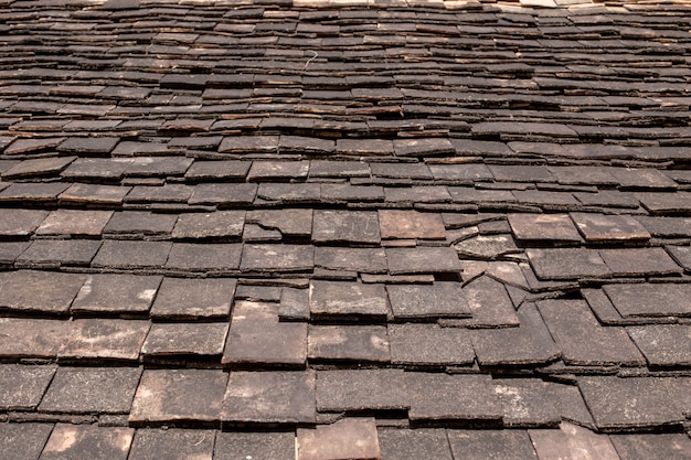 Ancient Temple wooden roof for background.