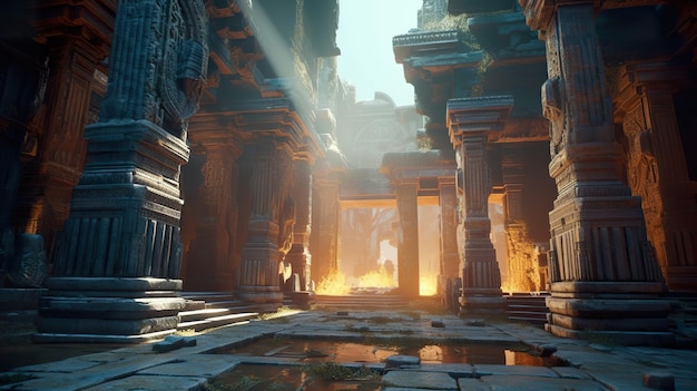 Ancient temples ai generate