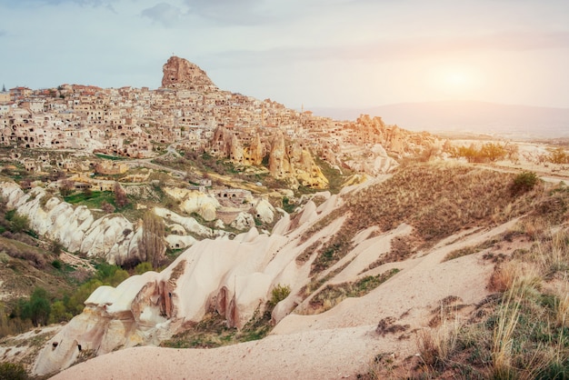 Ancient town and a castle of Uchisar dug from