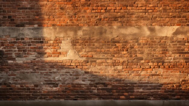 Photo ancient and unique orange brick wall during a sunny day