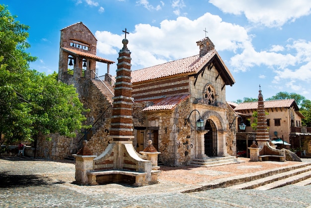 Ancient village Altos de Chavon - Colonial town reconstructed in Dominican Republic. Casa de Campo, La Romana.