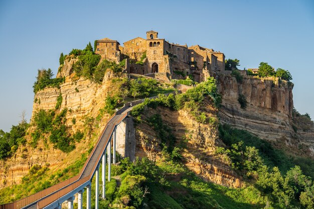 The ancient village of Civita di Bagnoregio, also called the diying city, in the region of Tuscia, Italy