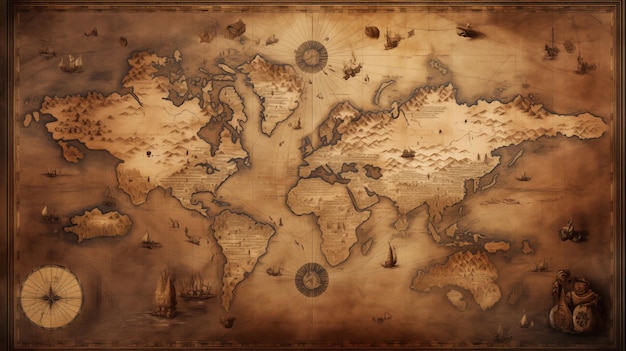 Photo ancient vintage world map