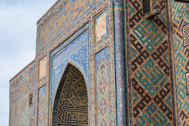 ancient wall of a mosque of mosaic tiles