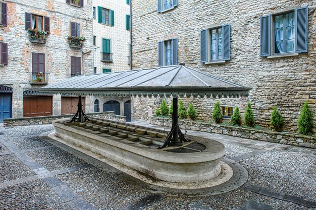 Ancient wash house in Bergamo alta Italy