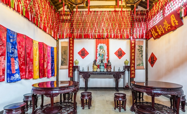 Photo ancient wedding room in wuzhen, china