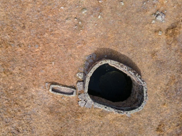 Photo ancient well in the dehesa de la luz.