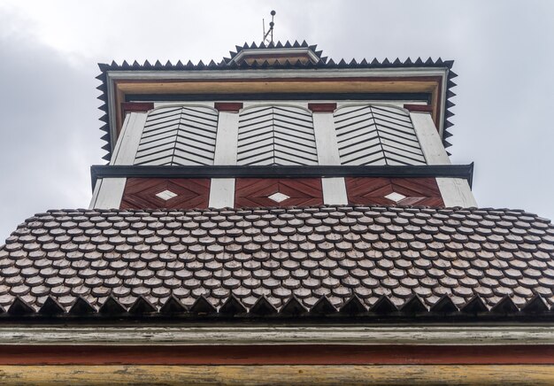 Ancient wooden churge, Petajavesi, Finland. Traditional finnish architecture