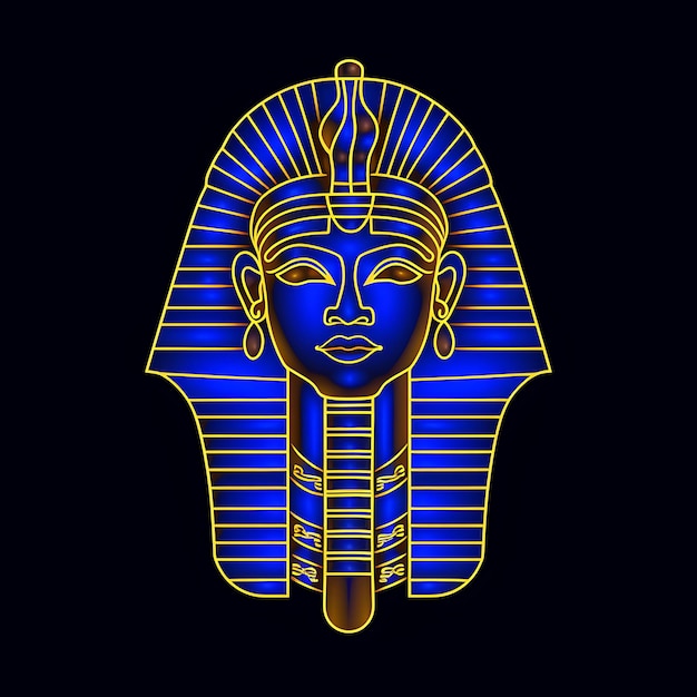 An AncientInspired Neon Pharaoh Neo Neon Line Design Creative Art Simple And Minimalis