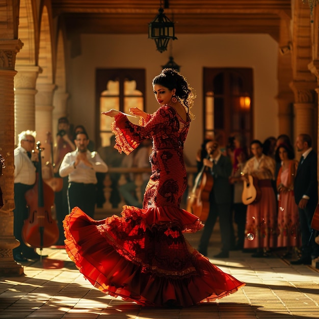 Andalusische Fiesta Flamenco Muziek Dans Performance Beeld