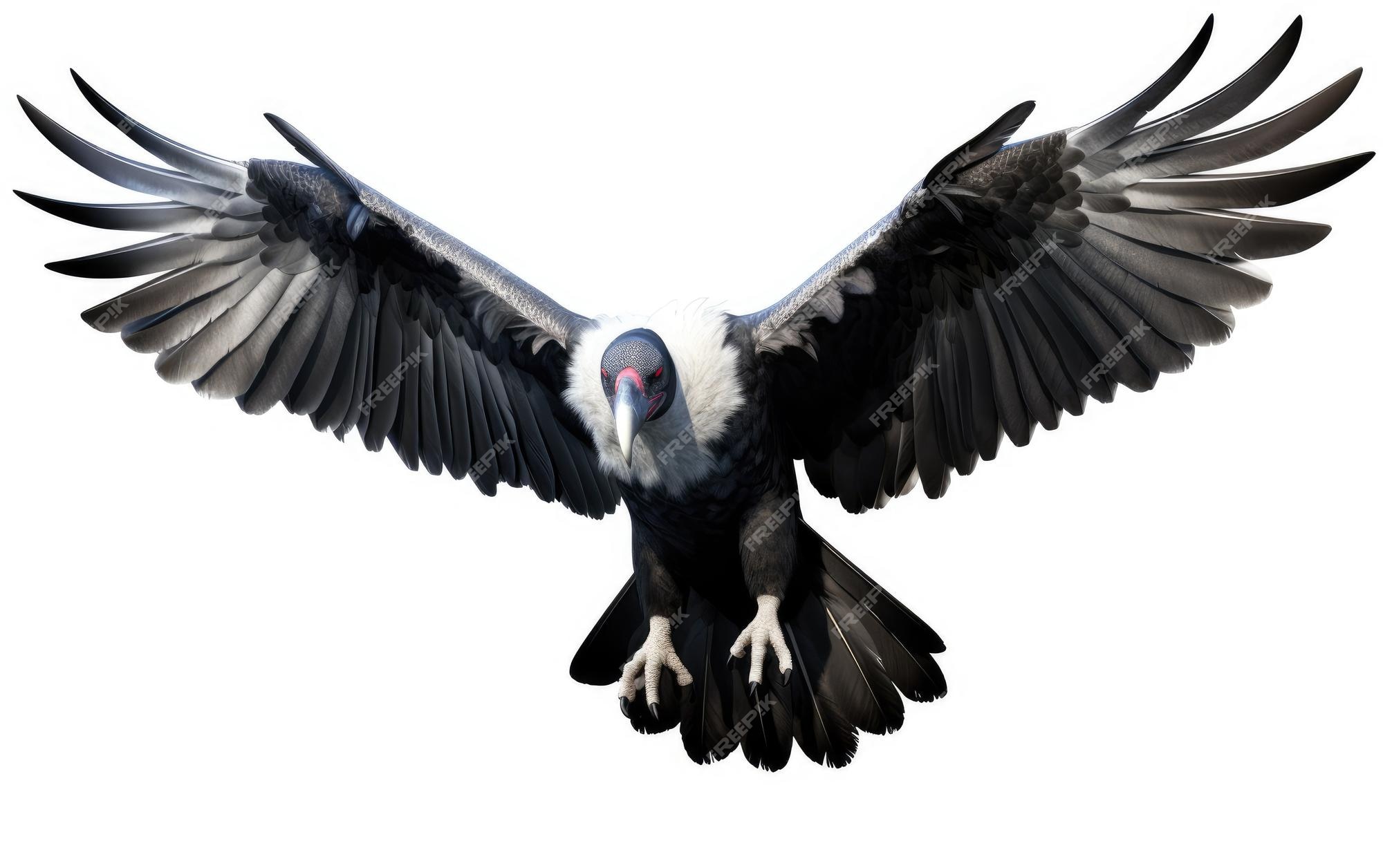 Premium Photo | Andean condor flying 3d on white background