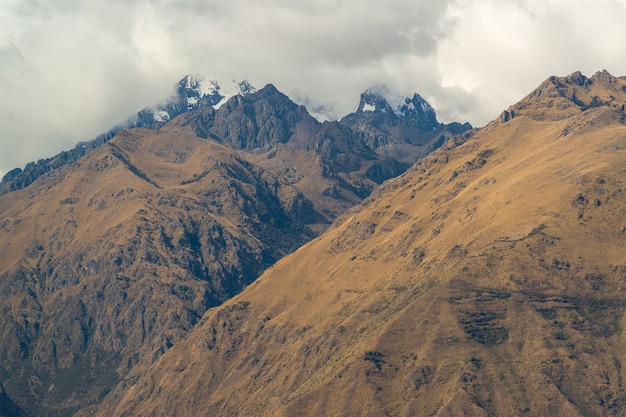 andes mountain range near the moray archaeological center urubamba cuzco peru