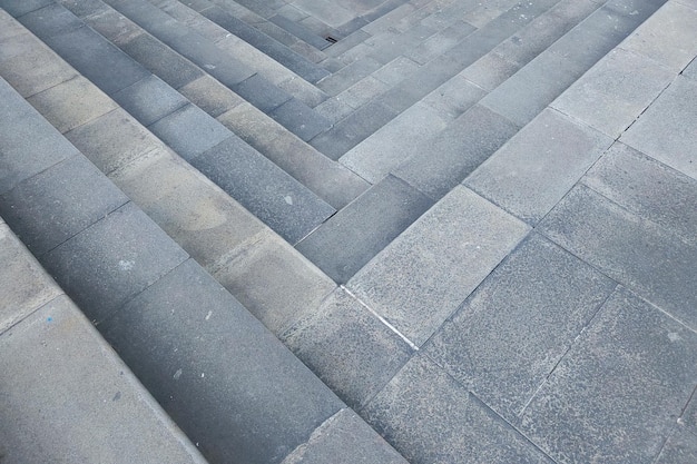 Andesite stone stairs of a museum Texture of natural stone for building concept