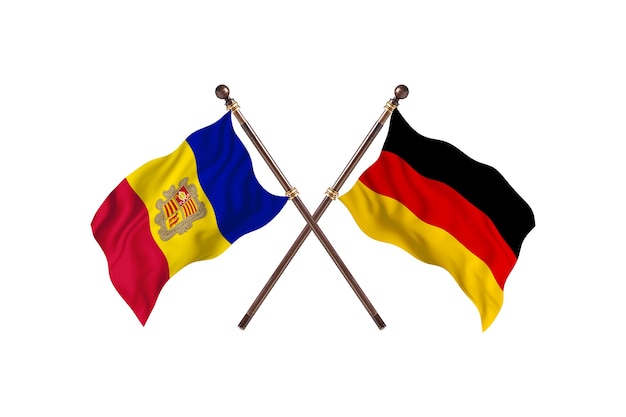 Andorra versus Duitsland Twee landen vlaggen achtergrond