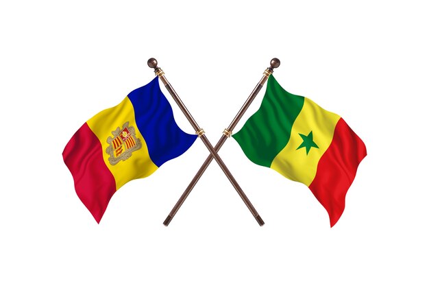 Andorra versus Senegal Twee landen vlaggen achtergrond