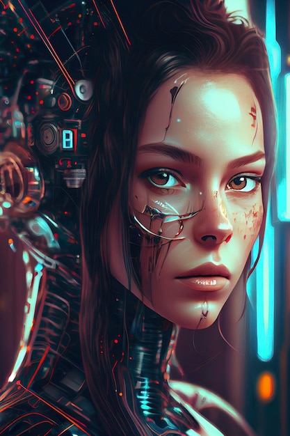 Premium Photo | Android woman cyber robot aigenerated