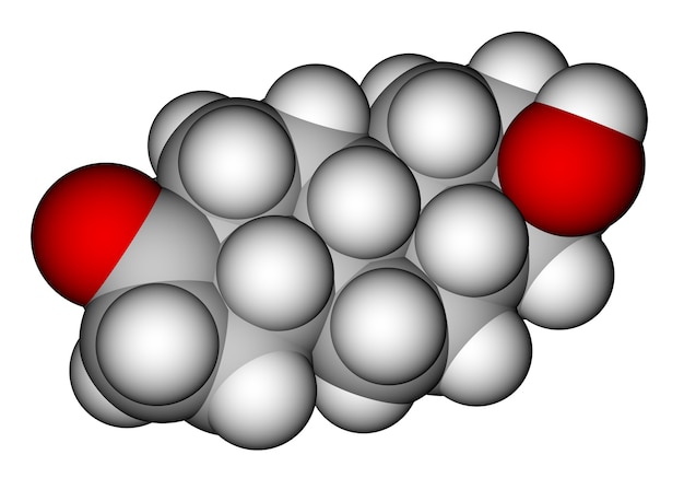 Foto androsterone, een moleculair model van mannelijk geslachtshormoon