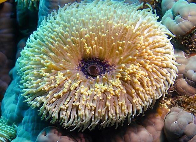 anemone actinia textuur onderwater rif zee koraal