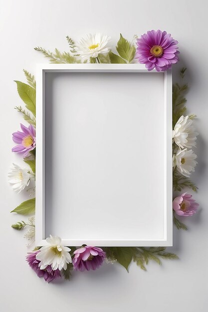 Anemone Aria Aura blank Frame Mockup with white empty space for placing your design