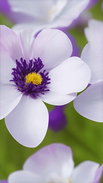 Anemone A delicate flower with vibrant petals and a dark center