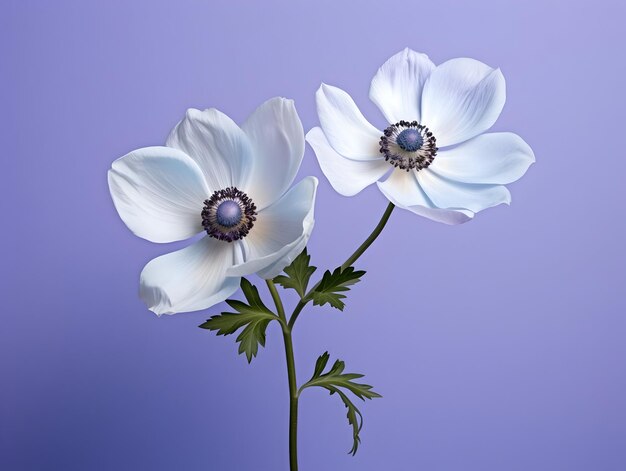 Foto fiore di anemone sullo sfondo dello studio singolo fiore d'anemone bellissimo fiore ai immagine generata