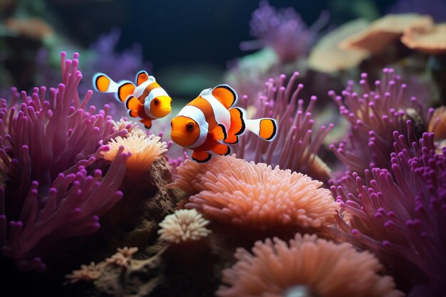 Anemonen met kleurrijke anemoonvissen