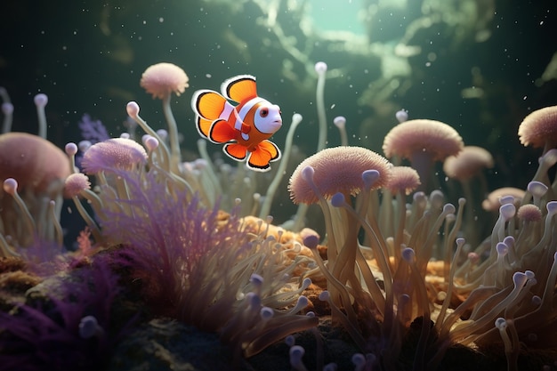 Anemones partnering with fish