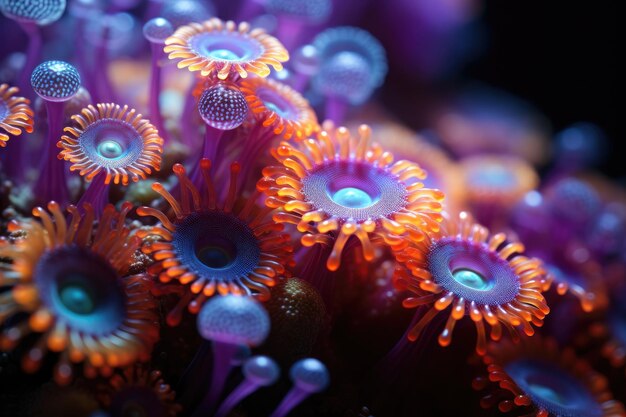 an anemones with orange and purple flowers