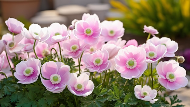 Anemoon bloemen beeld van hoge kwaliteit in de tuin