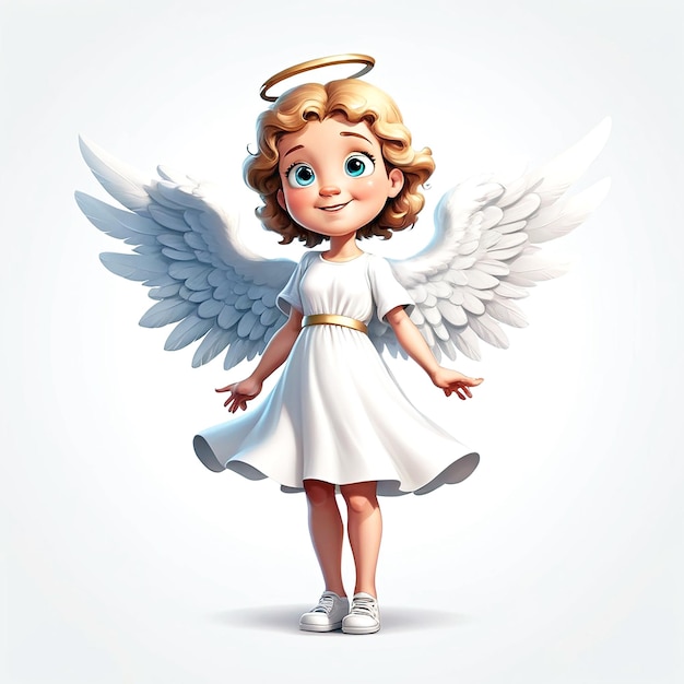 Иллюстрация мультфильма "Ангел" на белом фоне