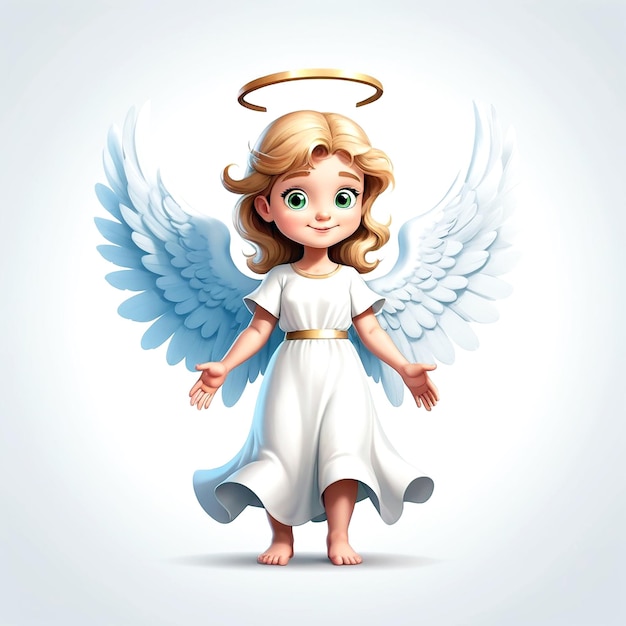 Angel cartoon personage illustratie op witte achtergrond