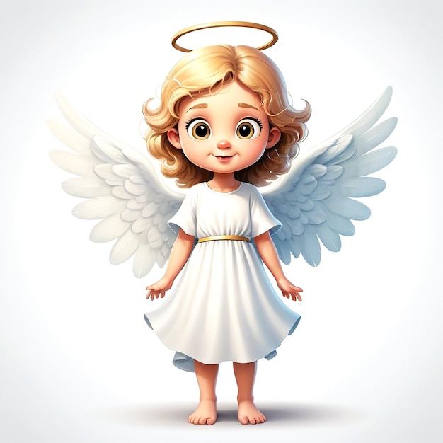 Angel cartoon personage illustratie op witte achtergrond