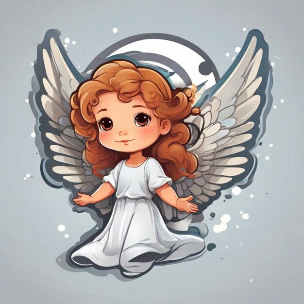 Angel cartoon vector background