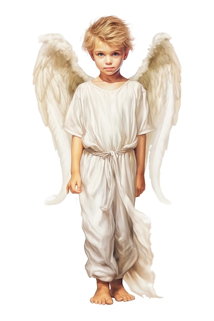 Foto angelo bambino ragazzo con capelli biondi