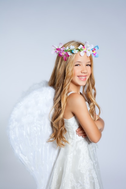 Angel children little girl portrait fashion white wings