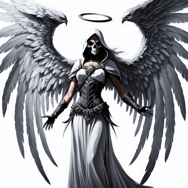 Photo angel of death on a white background