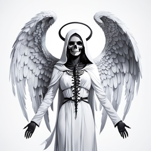 Photo angel of death on a white background