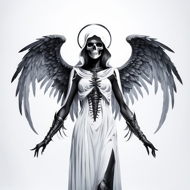 Photo angel of death on a white background