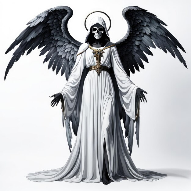 Photo angel of death on a white background