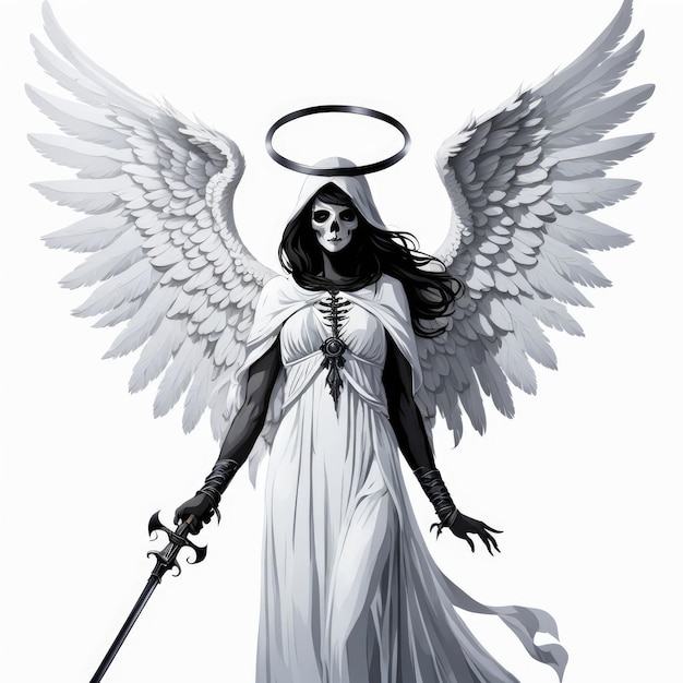 angel of death on a white background