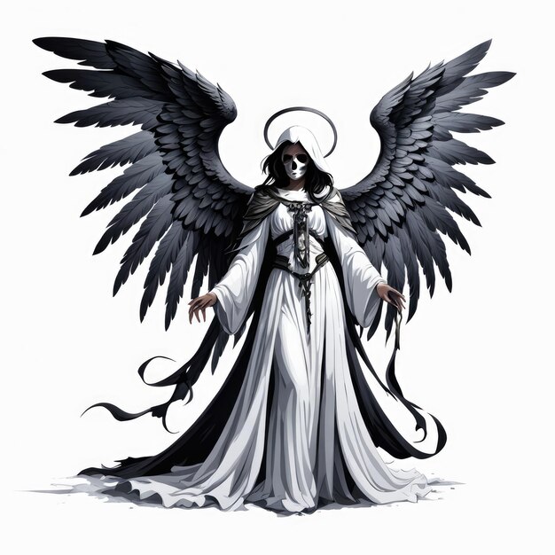 Photo angel of death on a white background